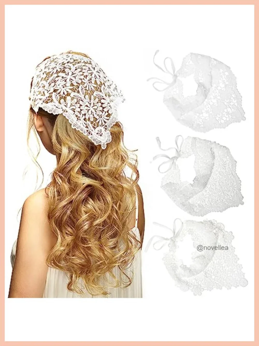 3 Pack Chiffon Hair Scarf Headband Vintage Knitted Bandana for Women